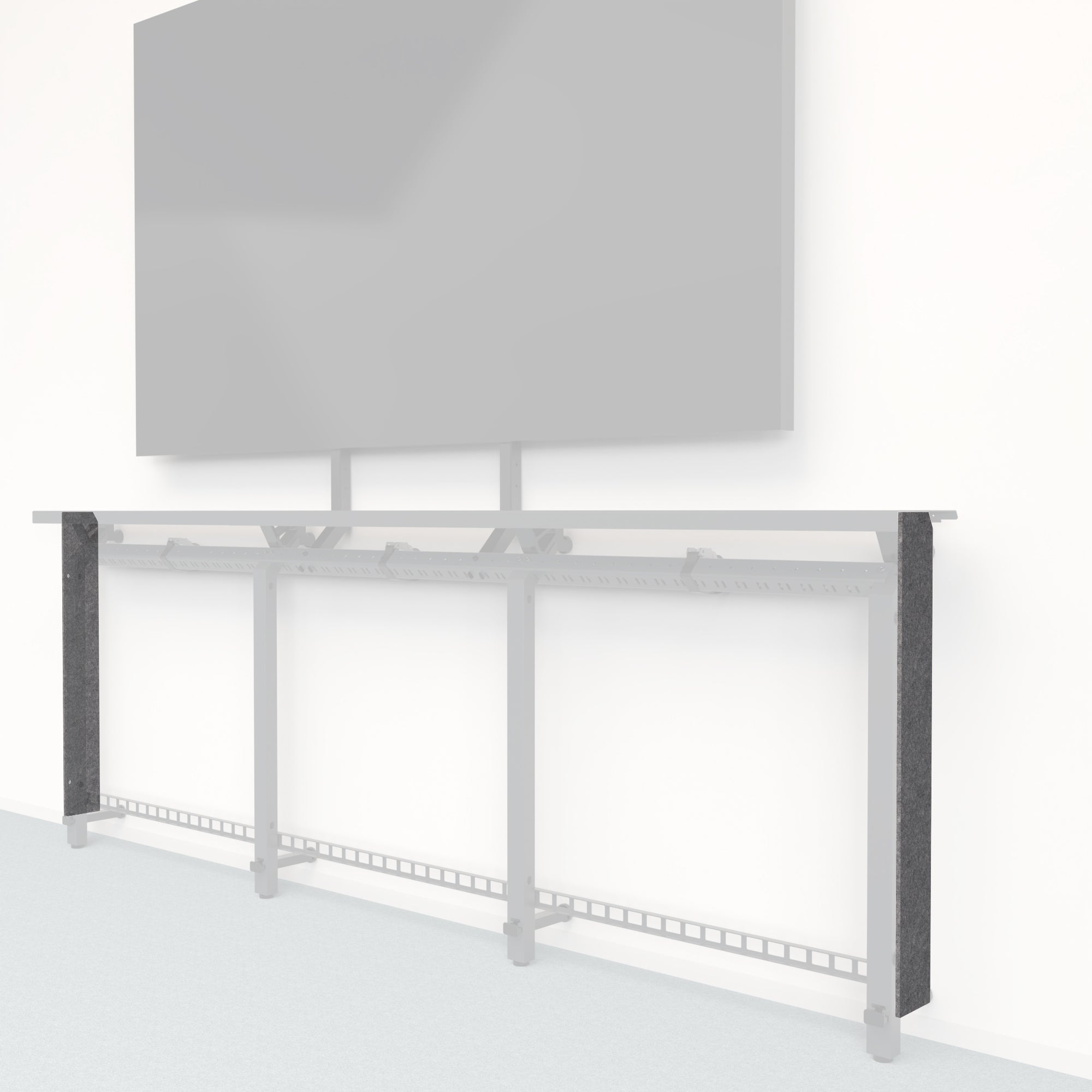 Heckler Framework Tall End Cap in Armor Felt Right — modular charcoal gray PET felt end panel for the Heckler Framework AV wall system.