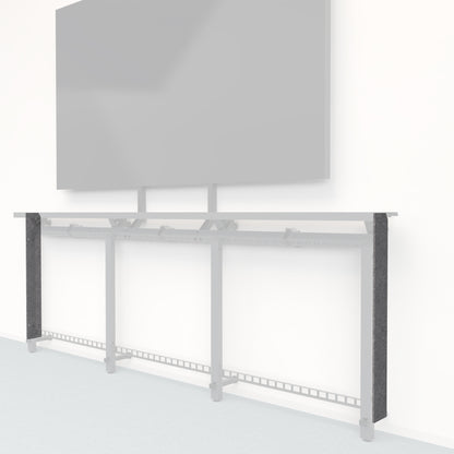Heckler Framework Tall End Cap in Armor Felt Right — modular charcoal gray PET felt end panel for the Heckler Framework AV wall system.