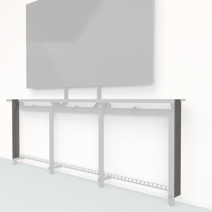 Heckler Framework Tall End Cap in Ash Felt Right — modular ash gray PET felt end panel for the Heckler Framework AV wall system.