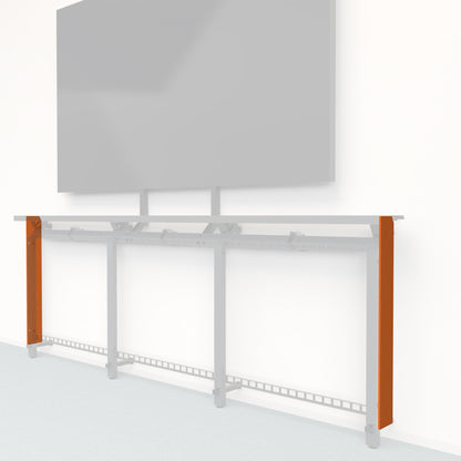Heckler Framework Tall End Cap in Cinnamon Felt Right — modular cinnamon rust PET felt end panel for the Heckler Framework AV wall system.