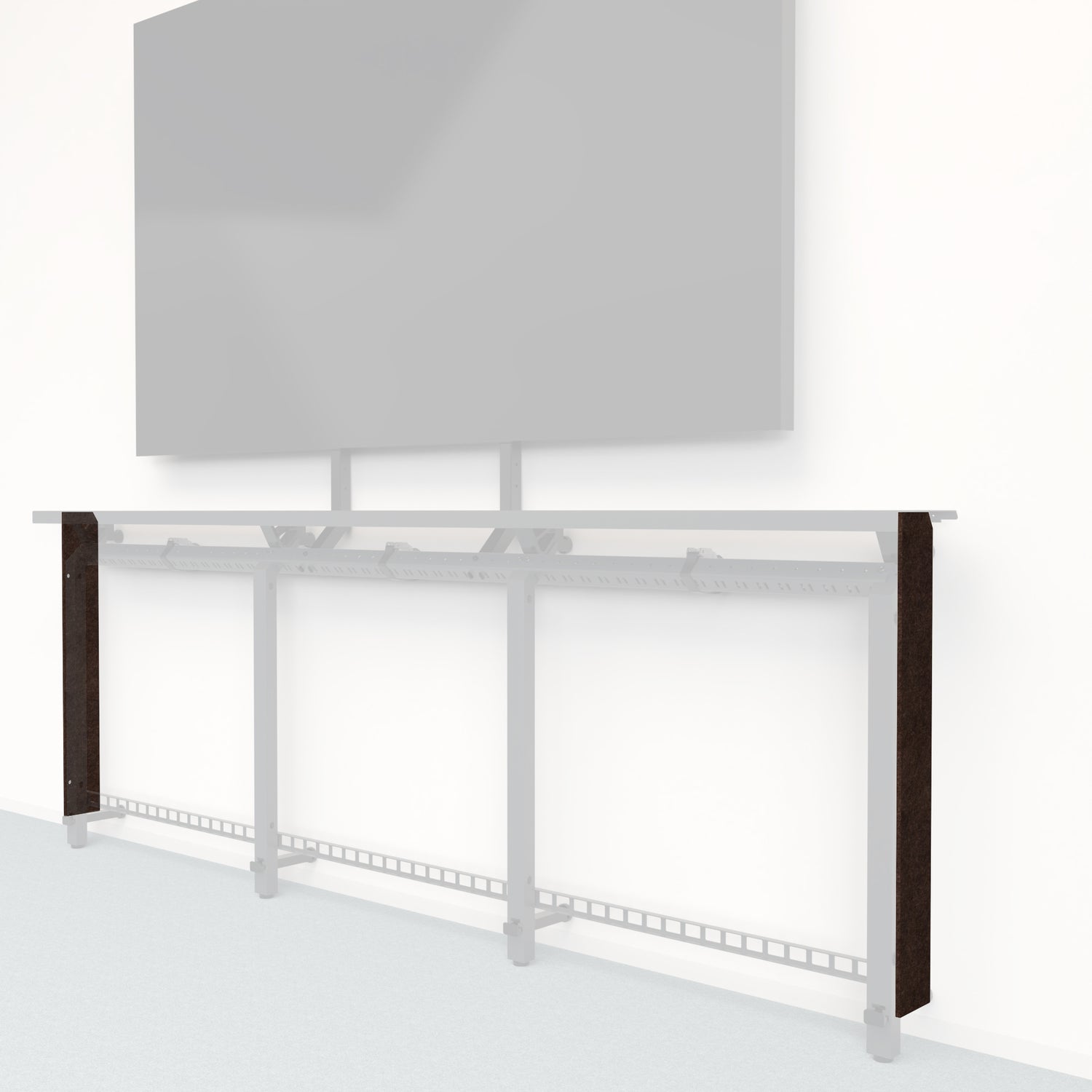 Heckler Framework Tall End Cap in Cocoa Felt Right — modular cocoa brown PET felt end panel for the Heckler Framework AV wall system.