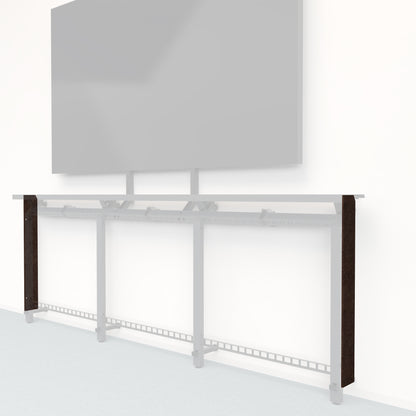 Heckler Framework Tall End Cap in Cocoa Felt Right — modular cocoa brown PET felt end panel for the Heckler Framework AV wall system.