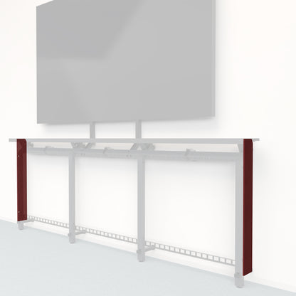 Heckler Framework Tall End Cap in Crimson Felt Right — modular crimson red PET felt end panel for the Heckler Framework AV wall system.