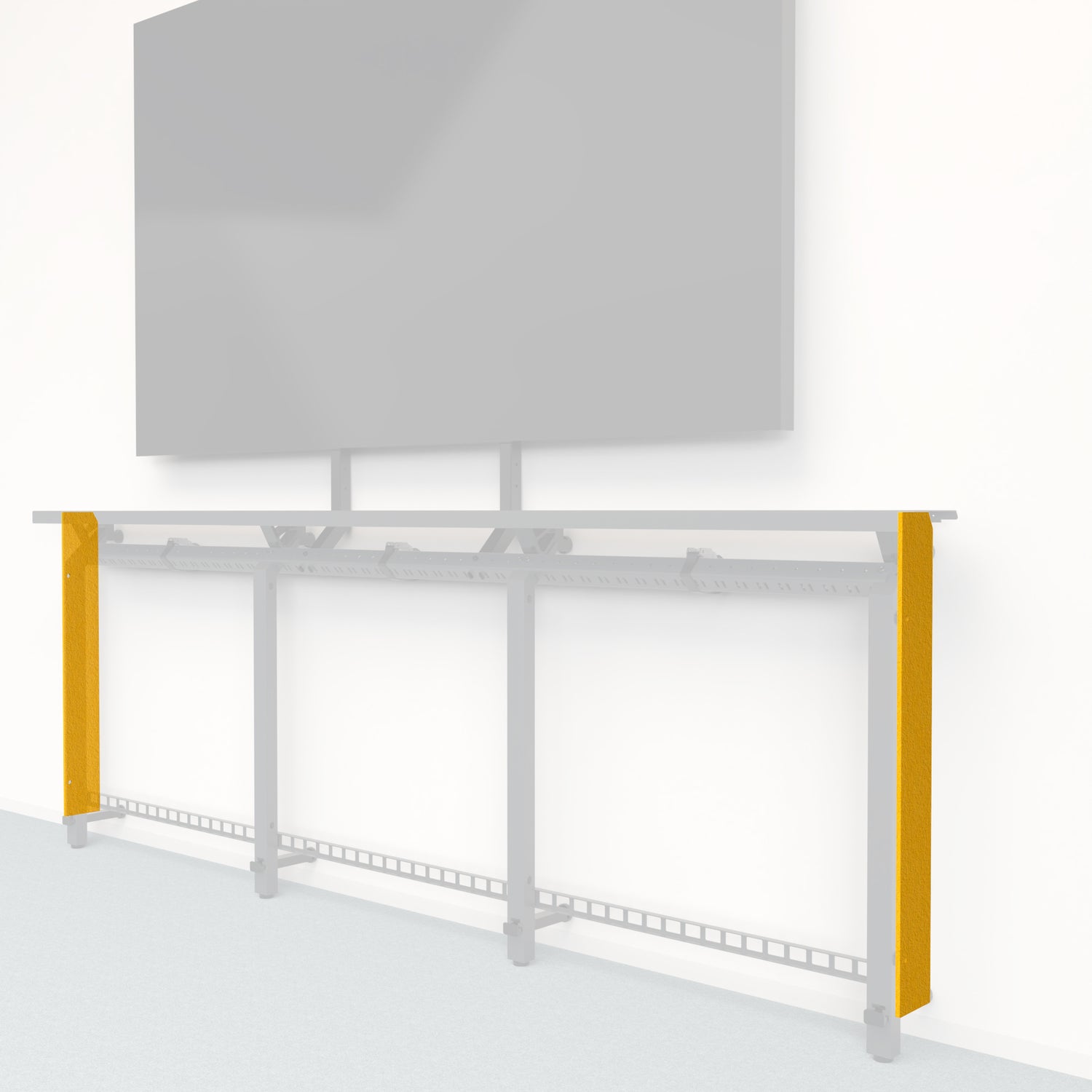 Heckler Framework Tall End Cap in Dandelion Felt Right — modular dandelion yellow PET felt end panel for the Heckler Framework AV wall system.