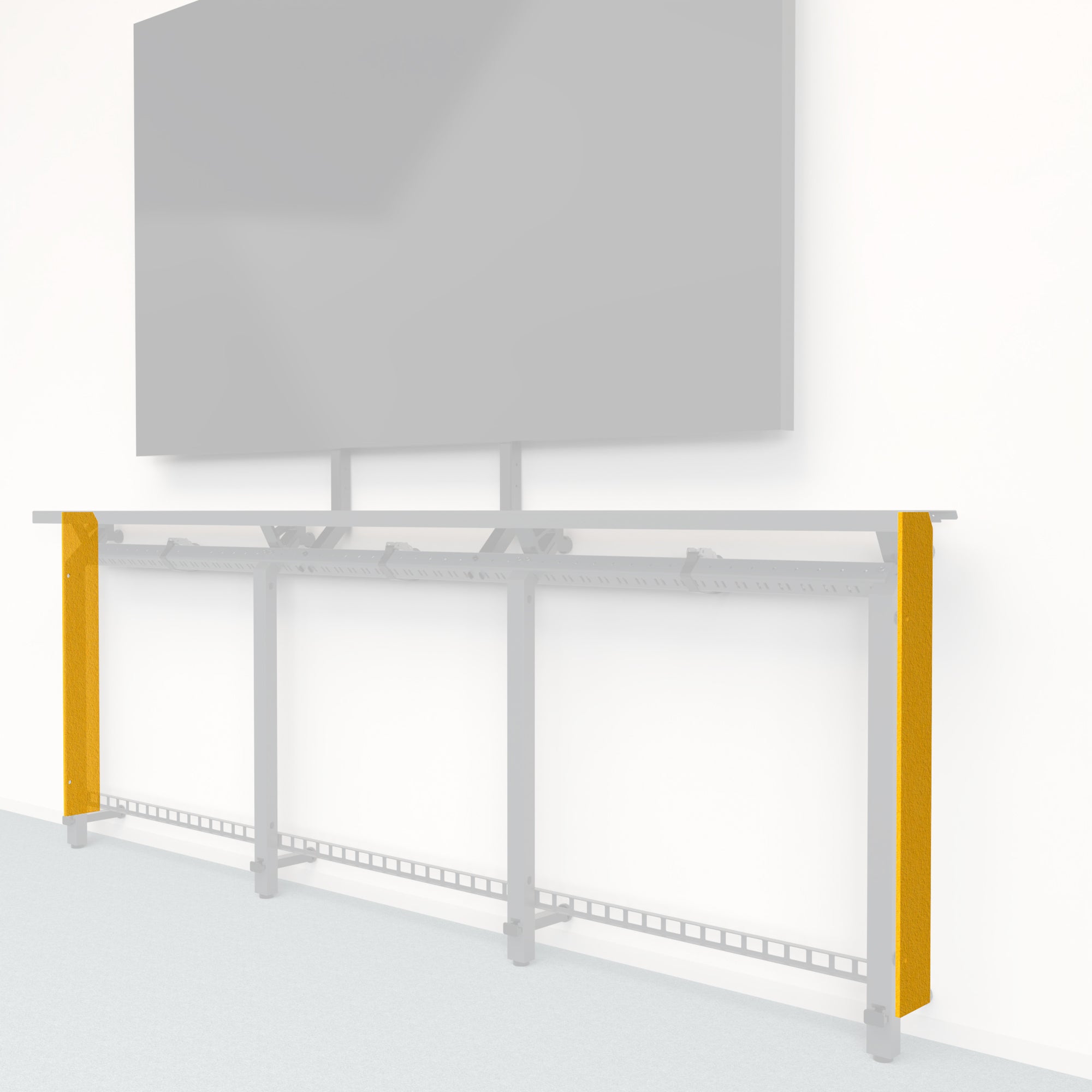Heckler Framework Tall End Cap in Dandelion Felt Right — modular dandelion yellow PET felt end panel for the Heckler Framework AV wall system.