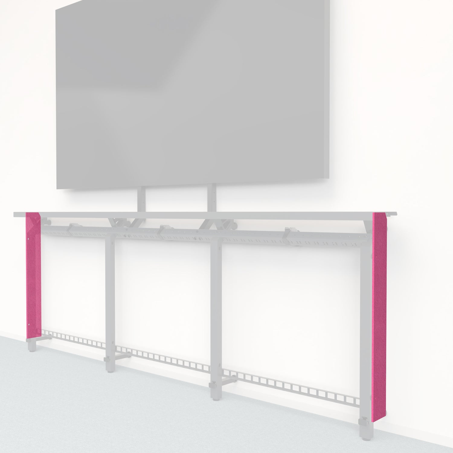 Heckler Framework Tall End Cap in Hot Pink Felt Right — modular hot pink PET felt end panel for the Heckler Framework AV wall system.