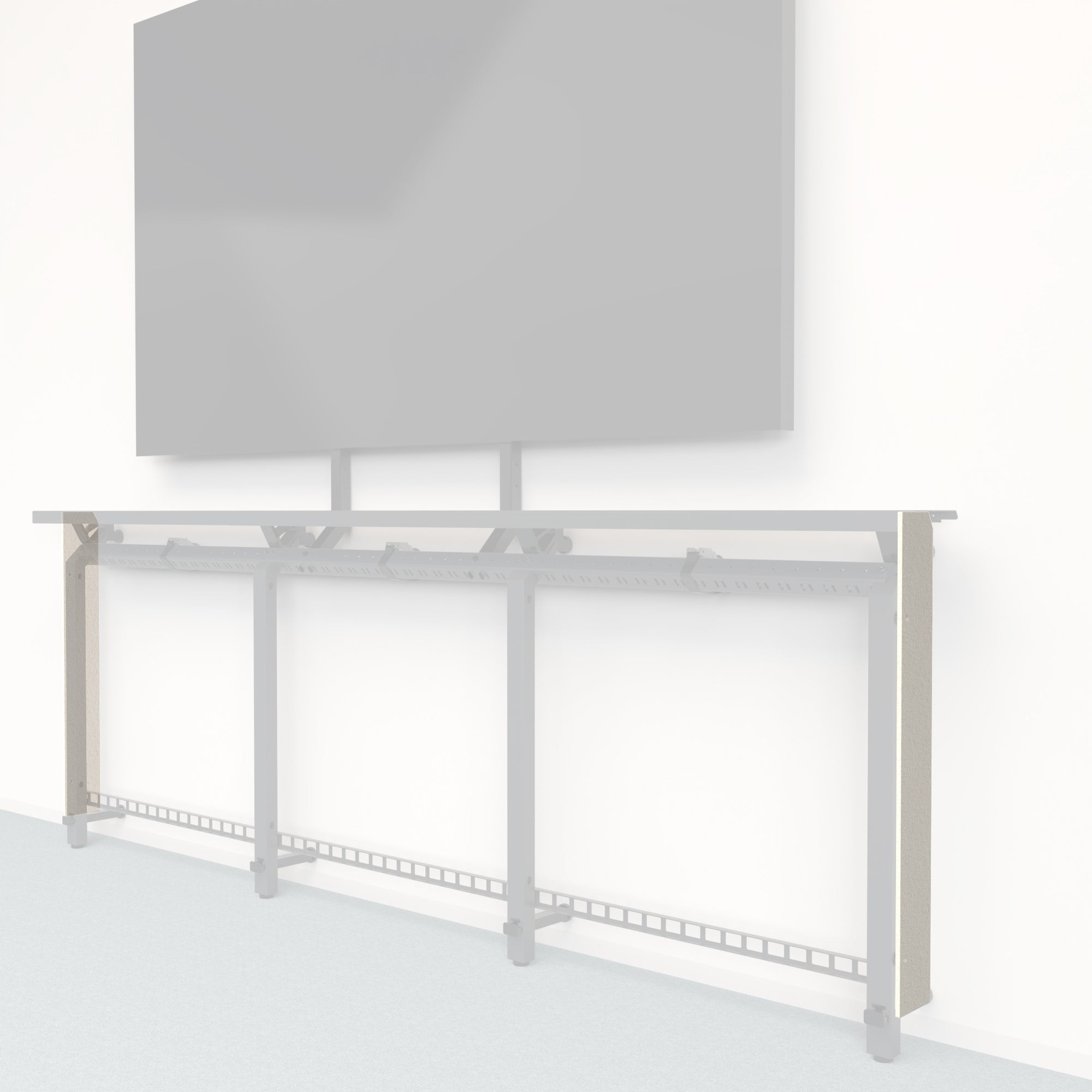 Heckler Framework Tall End Cap in Ivory Felt Right — modular ivory PET felt end panel for the Heckler Framework AV wall system.