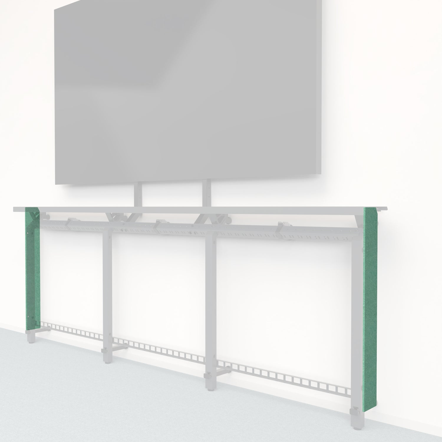Heckler Framework Tall End Cap in Mint Felt Right — modular mint green PET felt end panel for the Heckler Framework AV wall system.