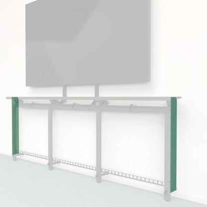 Heckler Framework Tall End Cap in Mint Felt Right — modular mint green PET felt end panel for the Heckler Framework AV wall system.