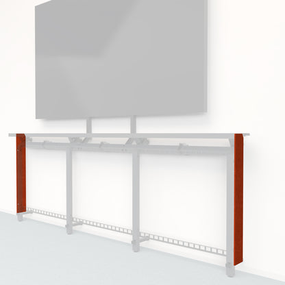 Heckler Framework Tall End Cap in Moab Felt Right — modular terracotta rust PET felt end panel for the Heckler Framework AV wall system.