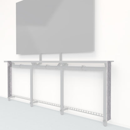 Heckler Framework Tall End Cap in Nickel Felt Right — modular nickel silver PET felt end panel for the Heckler Framework AV wall system.
