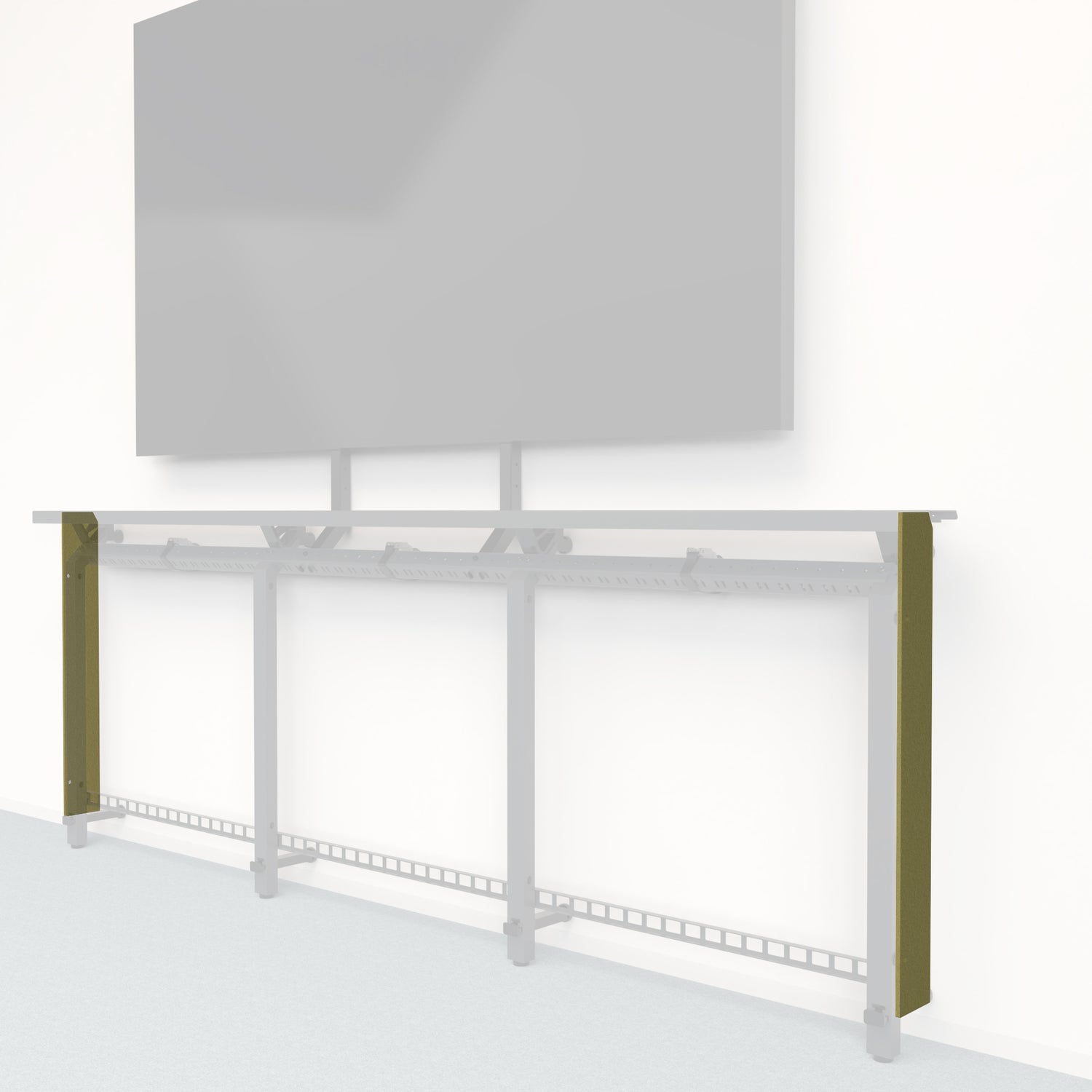 Heckler Framework Tall End Cap in Olive Felt Right — modular olive green PET felt end panel for the Heckler Framework AV wall system.