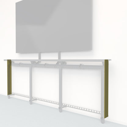 Heckler Framework Tall End Cap in Olive Felt Right — modular olive green PET felt end panel for the Heckler Framework AV wall system.