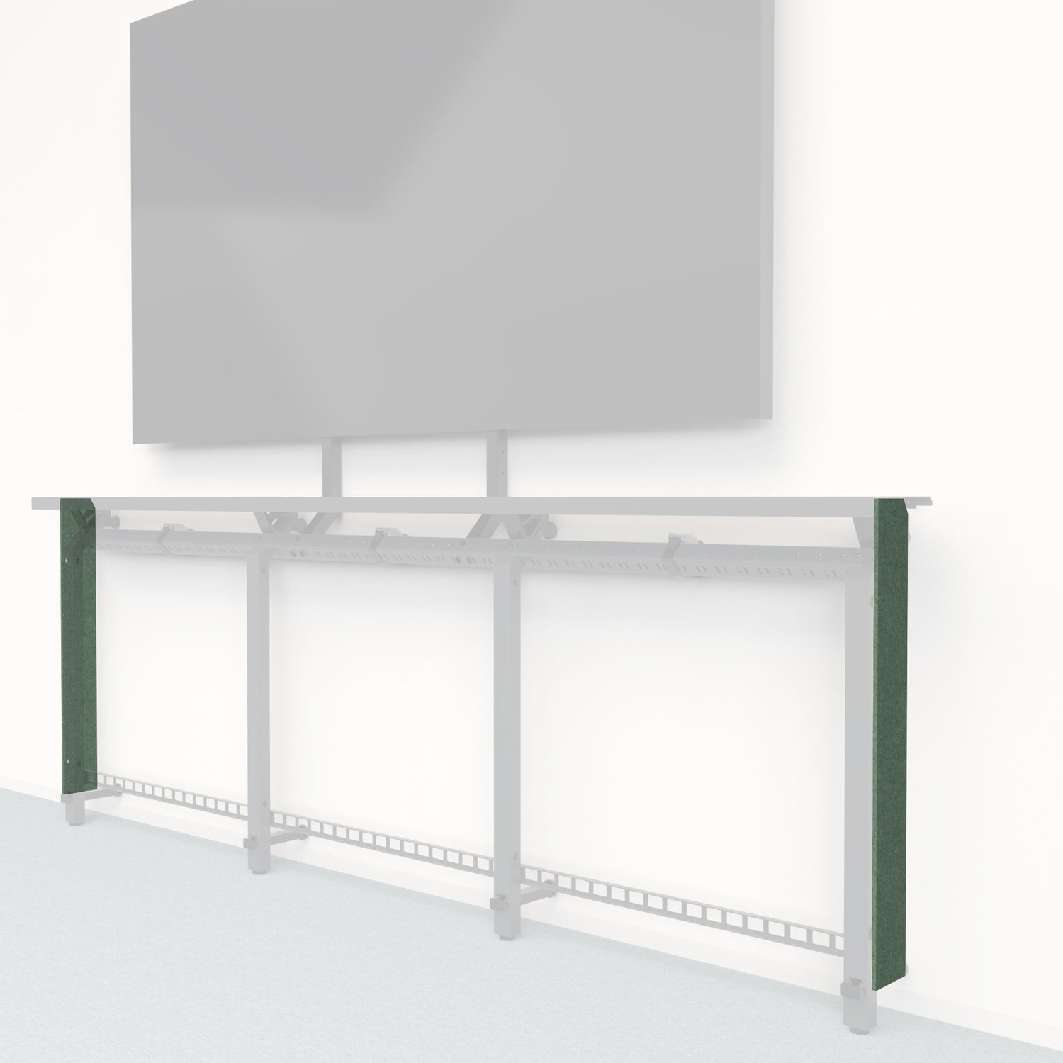 Heckler Framework Tall End Cap in Palm Felt Right — modular deep palm green PET felt end panel for the Heckler Framework AV wall system.