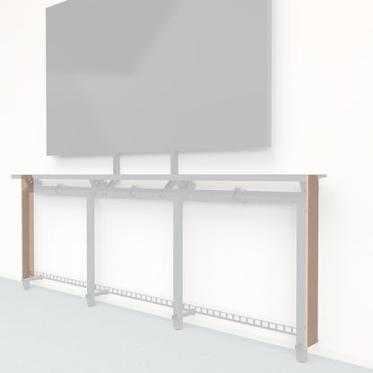 Heckler Framework Tall End Cap in Porcelain Felt Right — modular porcelain white PET felt end panel for the Heckler Framework AV wall system.