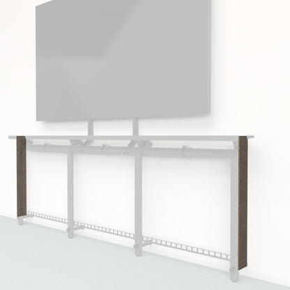 Heckler Framework Tall End Cap in Timber Felt Right — modular timber brown PET felt end panel for the Heckler Framework AV wall system.