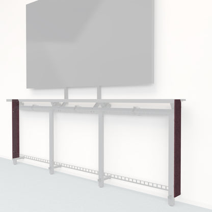 Heckler Framework Tall End Cap in Wine Felt Right — modular wine burgundy PET felt end panel for the Heckler Framework AV wall system.
