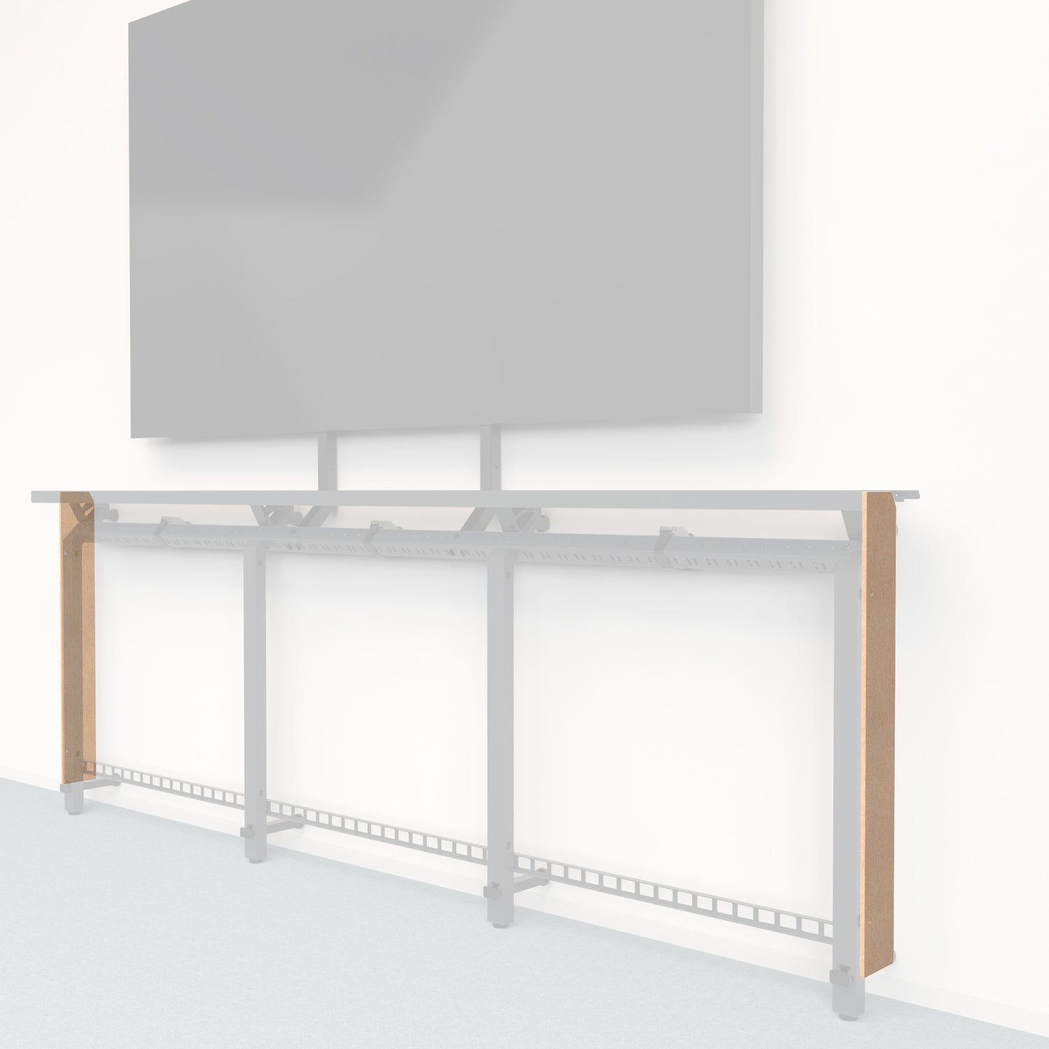 Heckler Framework Tall End Cap in Cashmere Felt Right — modular cashmere beige PET felt end panel for the Heckler Framework AV wall system.