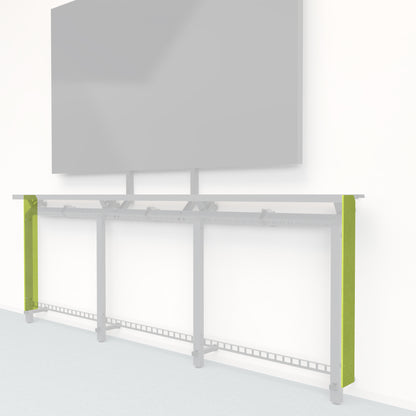 Heckler Framework Tall End Cap in Kiwi Felt Right — modular kiwi green PET felt end panel for the Heckler Framework AV wall system.