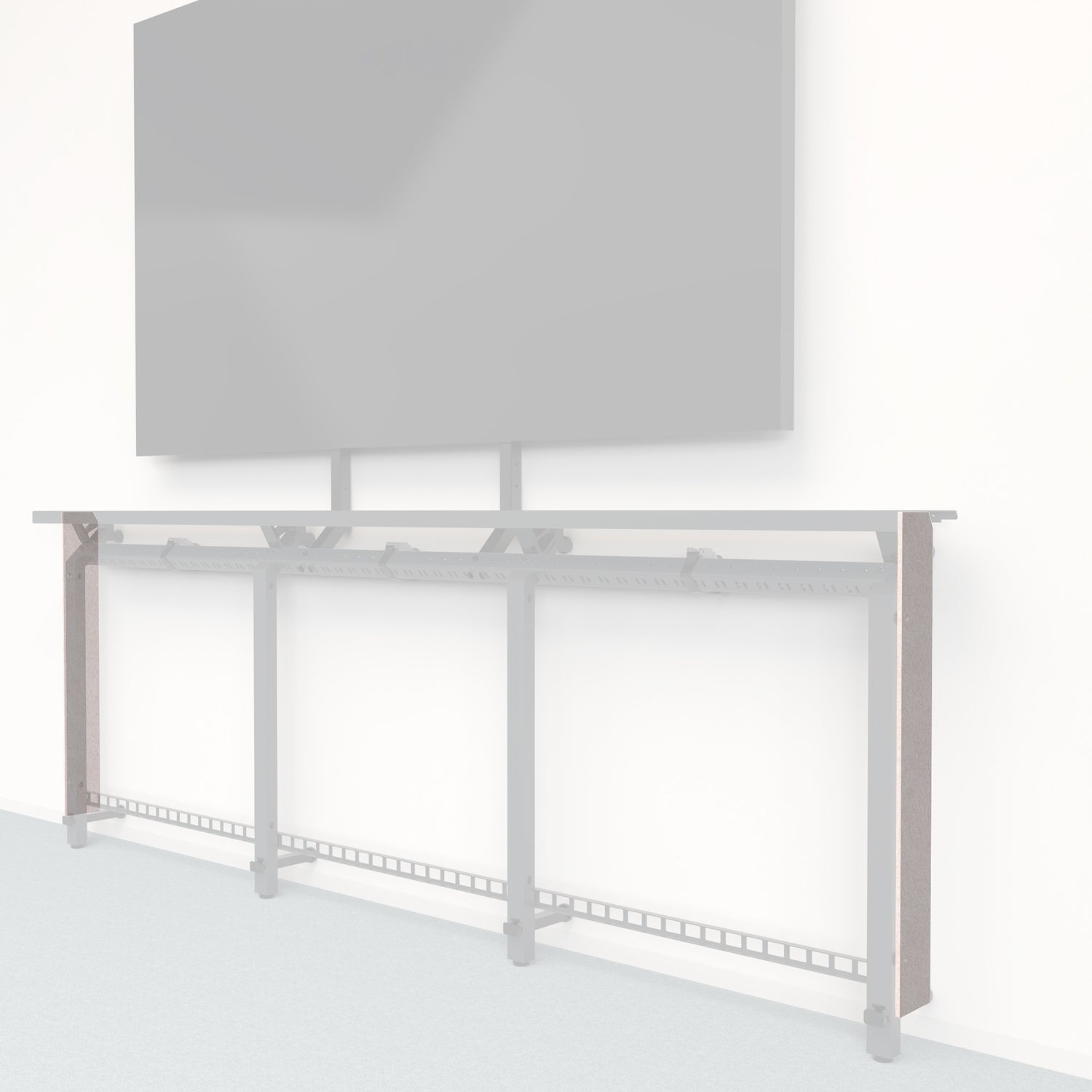 Heckler Framework Tall End Cap in Latte Felt Right — modular latte tan PET felt end panel for the Heckler Framework AV wall system.