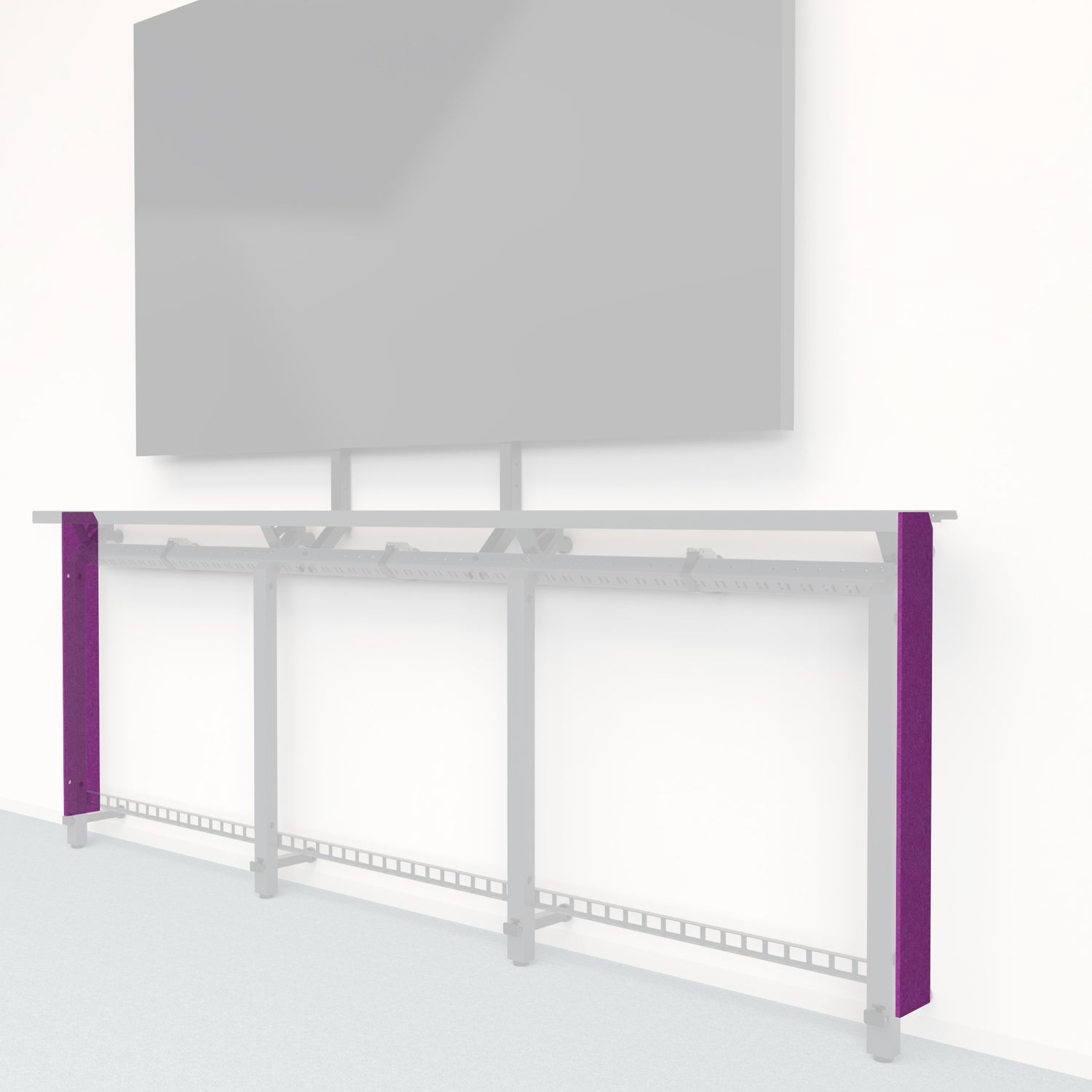Heckler Framework Tall End Cap in Lavender Felt Right — modular lavender PET felt end panel for the Heckler Framework AV wall system.