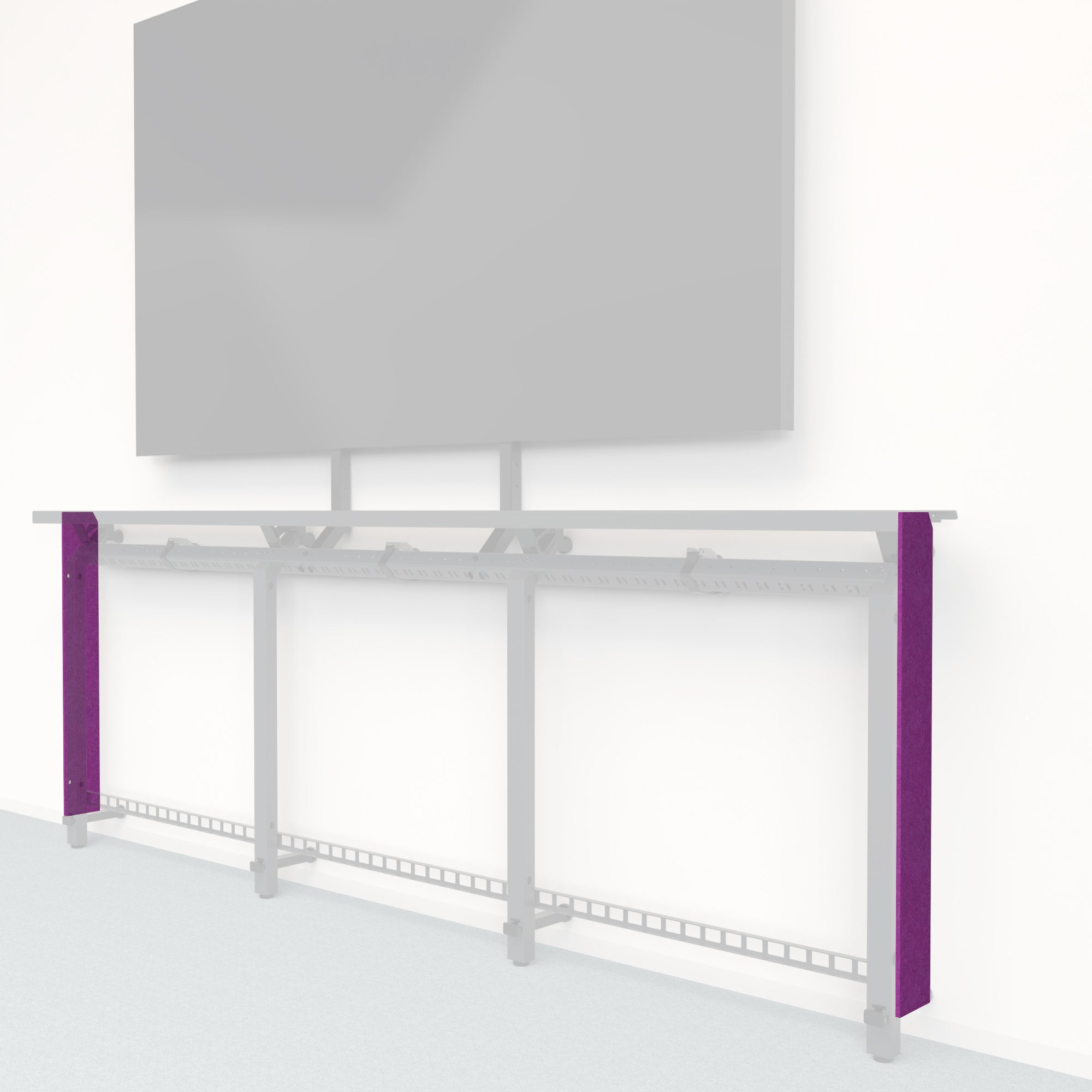 Heckler Framework Tall End Cap in Lavender Felt Right — modular lavender PET felt end panel for the Heckler Framework AV wall system.
