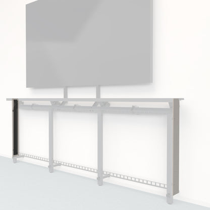 Heckler Framework Tall End Cap in Off White Maharam textile — modular textile-wrapped off-white end panel for the Heckler Framework AV wall system.