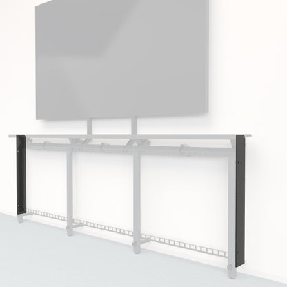 Heckler Framework Tall End Cap in Black Grey Maharam textile — modular textile-wrapped charcoal end panel for the Heckler Framework AV wall system.