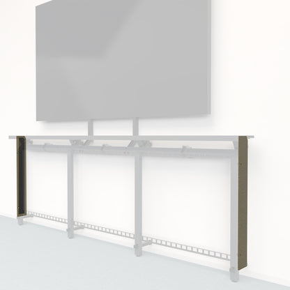Heckler Framework Tall End Cap in Saguaro Maharam textile — modular textile-wrapped desert green end panel for the Heckler Framework AV wall system.