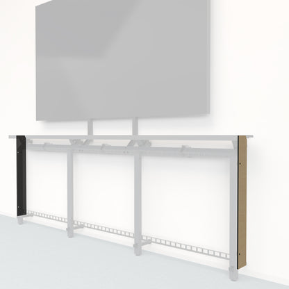 Heckler Framework Tall End Cap in Modern Maple wood look — modular maple-woodgrain end panel for the Heckler Framework AV wall system.