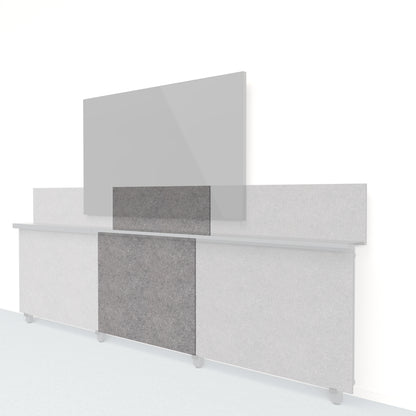 Heckler Framework Short Inner Panel &amp; Backsplash in Armor Felt Right — modular charcoal gray PET felt AV wall panel for the Heckler Framework system.
