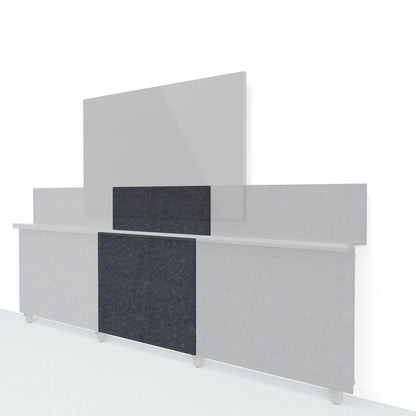 Heckler Framework Short Inner Panel &amp; Backsplash in Cast Felt Right — modular cast gray PET felt AV wall panel for the Heckler Framework system.