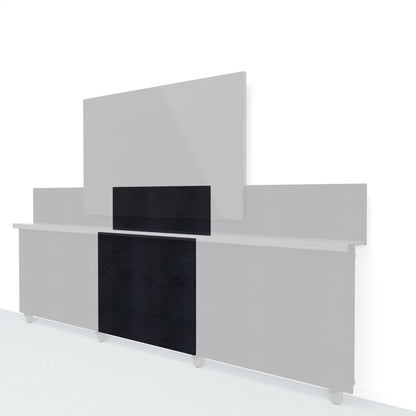Heckler Framework Short Inner Panel &amp; Backsplash in Ebony Felt Right — modular ebony black PET felt AV wall panel for the Heckler Framework system.