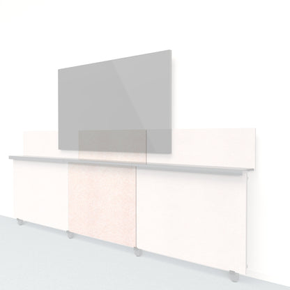 Heckler Framework Short Inner Panel &amp; Backsplash in Latte Felt Right — modular latte tan PET felt AV wall panel for the Heckler Framework system.