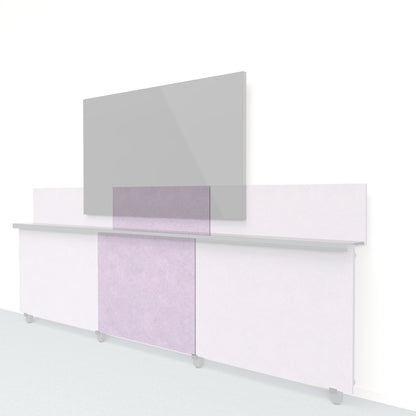 Heckler Framework Short Inner Panel &amp; Backsplash in Lilac Felt Right — modular lilac PET felt AV wall panel for the Heckler Framework system.