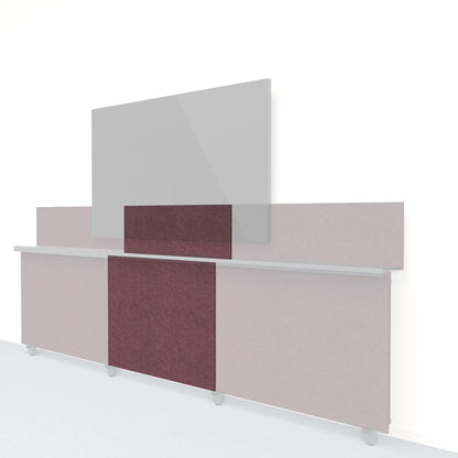 Heckler Framework Short Inner Panel &amp; Backsplash in Wine Felt Right — modular wine burgundy PET felt AV wall panel for the Heckler Framework system.