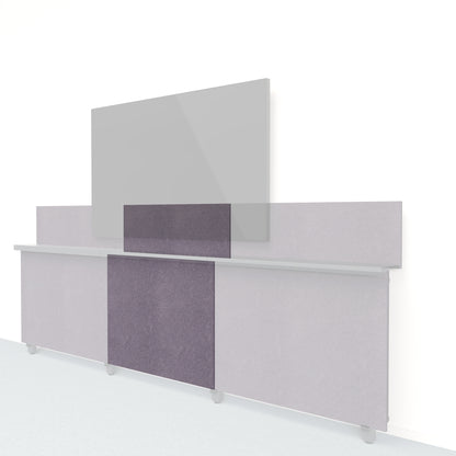 Heckler Framework Short Inner Panel &amp; Backsplash in Wisteria Felt Right — modular wisteria purple PET felt AV wall panel for the Heckler Framework system.