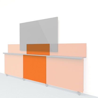 Heckler Framework Short Inner Panel &amp; Backsplash in Cinnamon Felt Right — modular cinnamon rust PET felt AV wall panel for the Heckler Framework system.