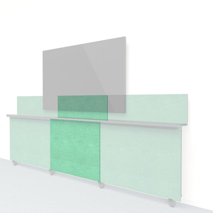 Heckler Framework Short Inner Panel &amp; Backsplash in Mint Felt Right — modular mint green PET felt AV wall panel for the Heckler Framework system.