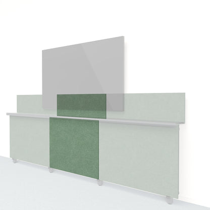 Heckler Framework Short Inner Panel &amp; Backsplash in Palm Felt Right — modular deep palm green PET felt AV wall panel for the Heckler Framework system.