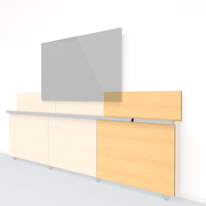 Framework Short Outer Panel and Backsplash in 3M DI-NOC Maple finish.