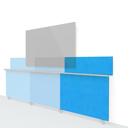 Heckler Framework Short Outer Panel &amp; Backsplash in Cayman Felt Right — modular cayman teal PET felt AV wall panel for the Heckler Framework system.