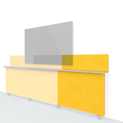 Heckler Framework Short Outer Panel &amp; Backsplash in Citrine Felt Right — modular citrine yellow PET felt AV wall panel for the Heckler Framework system.