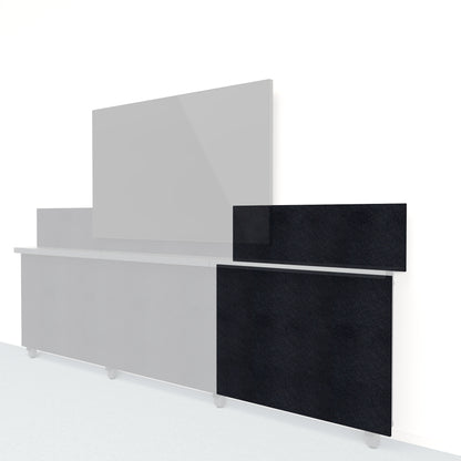 Heckler Framework Short Outer Panel &amp; Backsplash in Ebony Felt Right — modular ebony black PET felt AV wall panel for the Heckler Framework system.