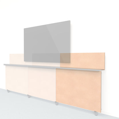 Heckler Framework Short Outer Panel &amp; Backsplash in Porcelain Felt Right — modular porcelain white PET felt AV wall panel for the Heckler Framework system.