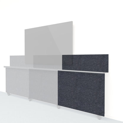 Heckler Framework Short Outer Panel &amp; Backsplash in Cast Felt Right — modular cast gray PET felt AV wall panel for the Heckler Framework system.