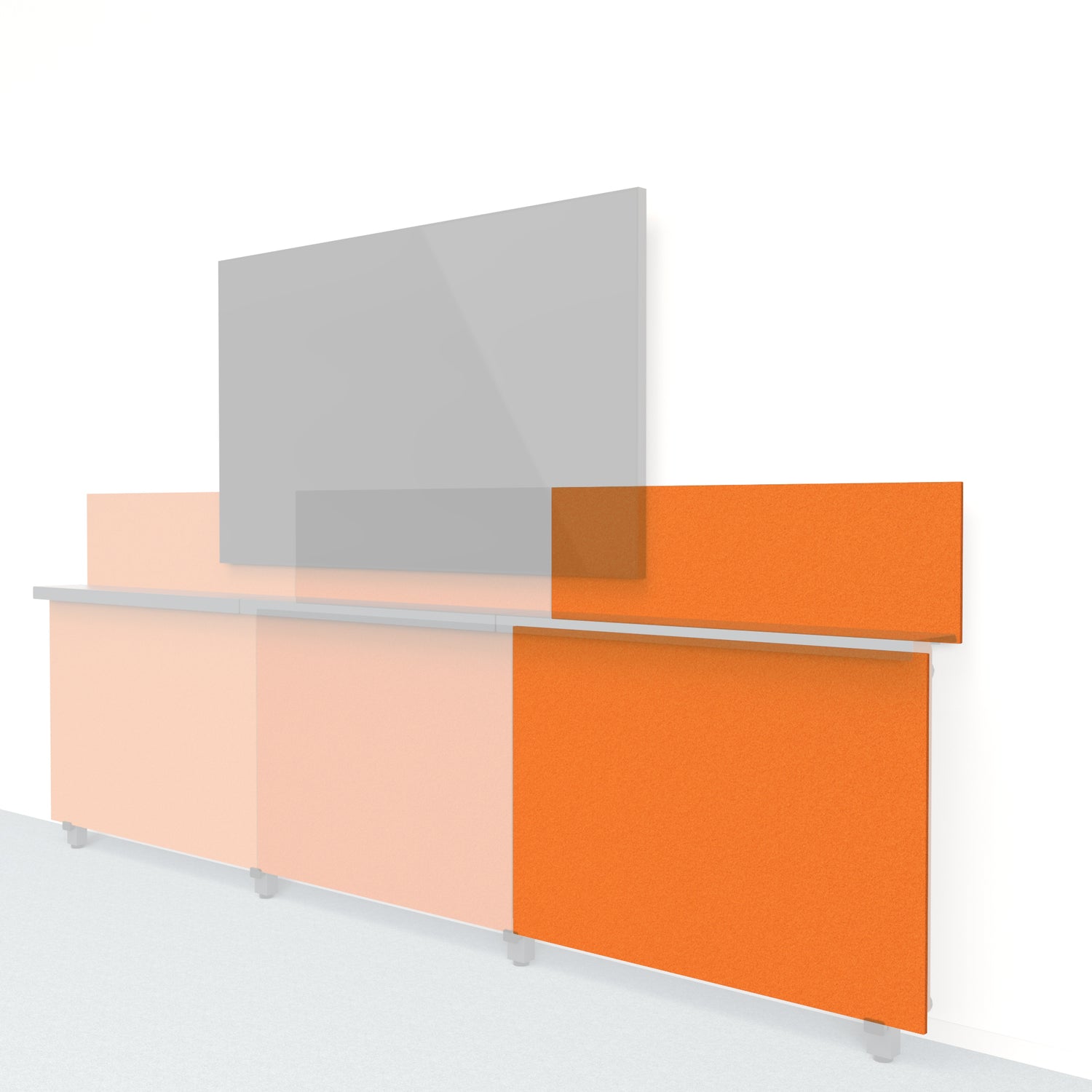 Heckler Framework Short Outer Panel &amp; Backsplash in Cinnamon Felt Right — modular cinnamon rust PET felt AV wall panel for the Heckler Framework system.