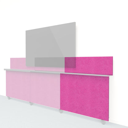Heckler Framework Short Outer Panel &amp; Backsplash in Plum Felt Right — modular plum purple PET felt AV wall panel for the Heckler Framework system.