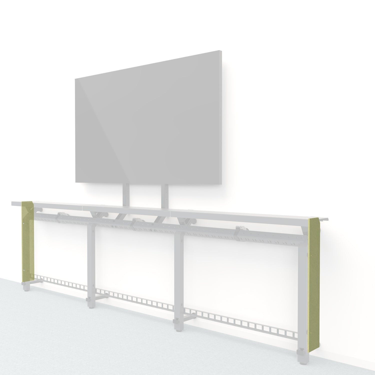 Heckler Framework Short End Cap in Aloe Felt Right — modular aloe green PET felt end panel for the Heckler Framework AV wall system.