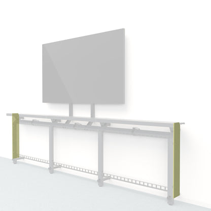 Heckler Framework Short End Cap in Aloe Felt Right — modular aloe green PET felt end panel for the Heckler Framework AV wall system.